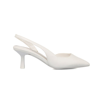 Décolleté slingback bianche in pelle vegana con tacco a stiletto Call It Spring Harmonyy, Donna, SKU w023000104, Immagine 0